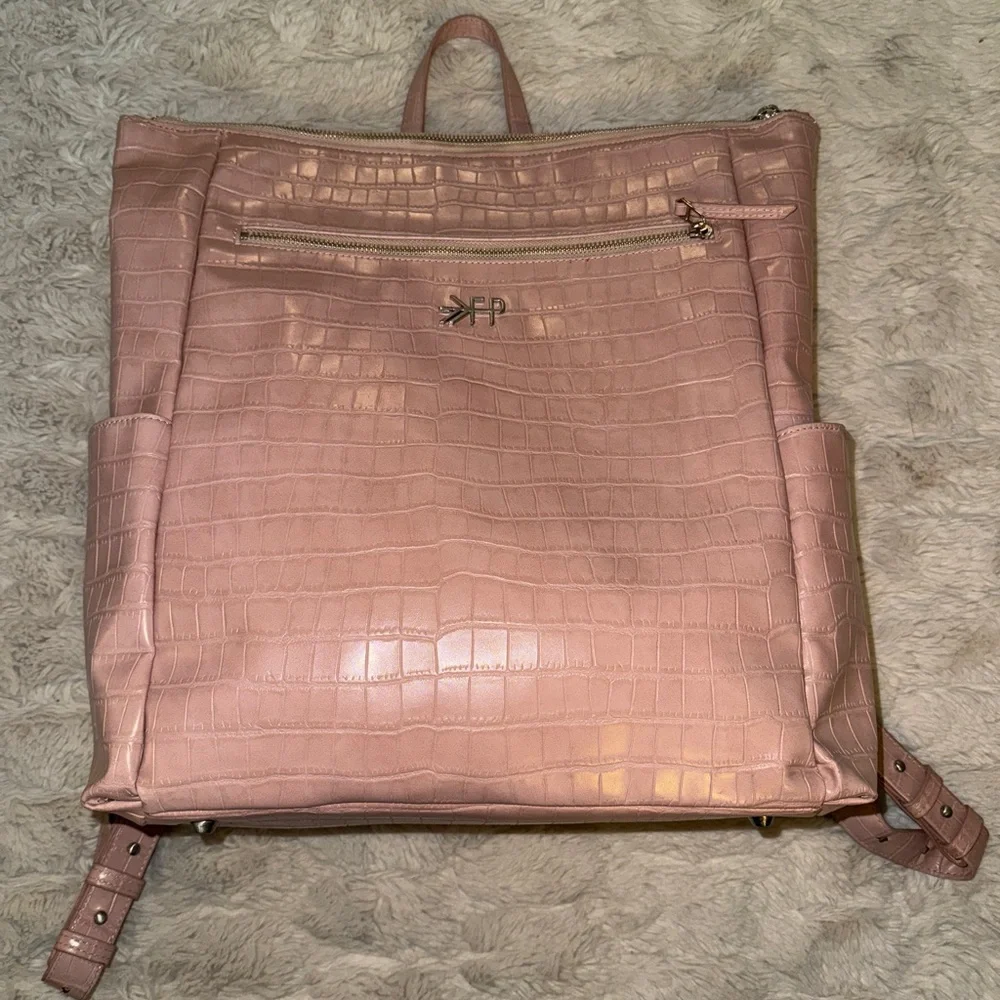 Freshly Picked Pink Croc Minimal Backpack - Picture 2 of 10